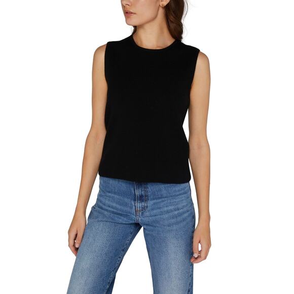 EUC Max Mara 100% Pure Wool Black Sleeveless Knit Top S Made in Italy Vintage - Picture 1 of 15